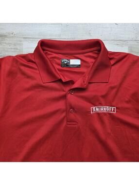 SMIRNOFF Logo Callaway Red Polo Golf Shirt - Men's MED